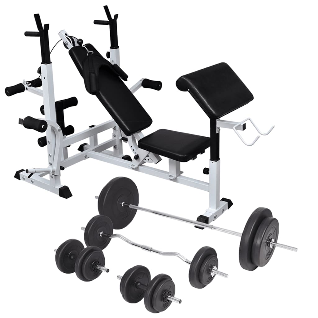 Banc d'entraînement avec support de poids jeu d'haltères Muscle Forge